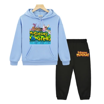 Комплект толстовок My Singing Monsters с аниме, толстовка, бутик одежды для мальчиков и девочек, флисовый пуловер Kawaii, детская одежда