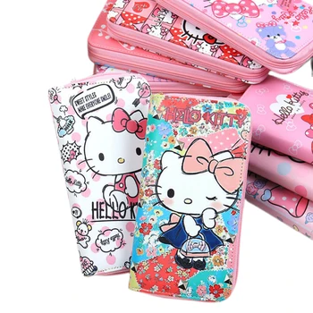 Милая сумка Hello Kitty с японским и корейским мультяшным рисунком для студенток, кошелек для хранения монет, прямая поставка, сумка для мобильного телефона 10 см * 19 см * 3 см