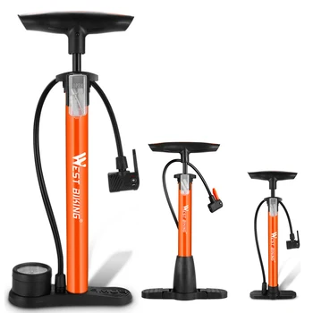 Надувной велосипедный напольный насос WEST BIKING с манометром для клапанов велосипедных насосов Presta и Schrader-максимум 160 фунтов на квадратный дюйм