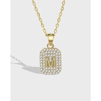 Ожерелье с буквой M из стерлингового серебра S925 пробы, новинка 2021 года, женская изысканная модная подвеска на цепочке-ошейнике в крутом стиле