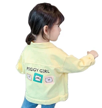 Пальто для девочек, куртка с мультяшным рисунком, пальто для девочек, детская куртка в повседневном стиле, весенне-осенняя детская одежда