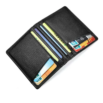 Супер Тонкий мягкий кошелек из 100% натуральной кожи, мини-кошелек для кредитных карт, держатели для карт, мужской кошелек, тонкий маленький
